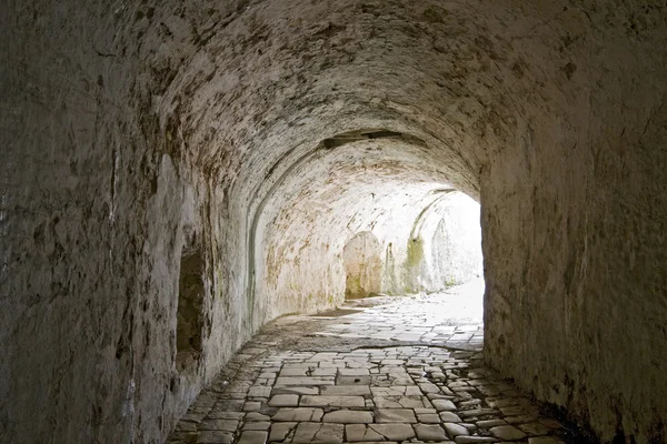 Tunnel passage at Corfu Old Fortress in Greece — Stock Photo, Image