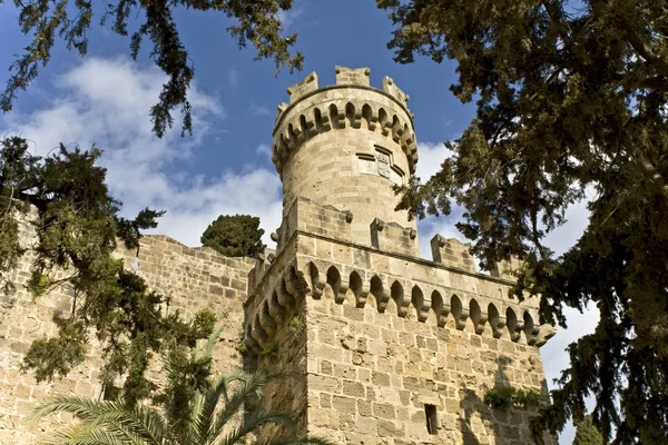 Kasteel van de ridders op Rhodos Eiland, Griekenland — Stockfoto