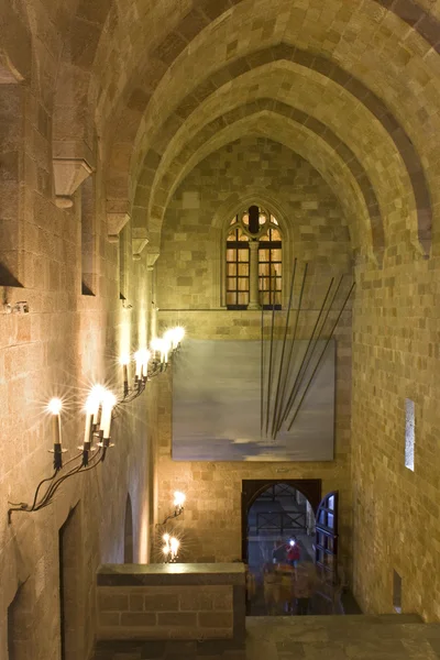 Palazzo dei Cavalieri sull'isola di Rodi, Grecia — Foto Stock