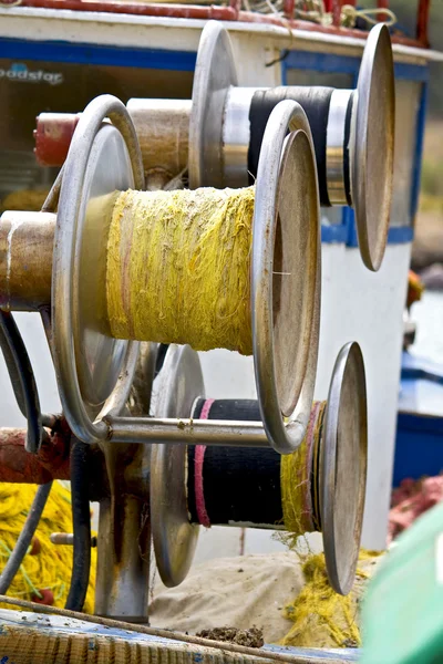 Detail view from an old traditional fishing boat — Stock Photo, Image