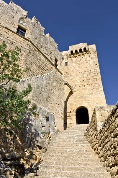 城堡在雅典卫城、 罗德岛、 希腊 — 图库照片