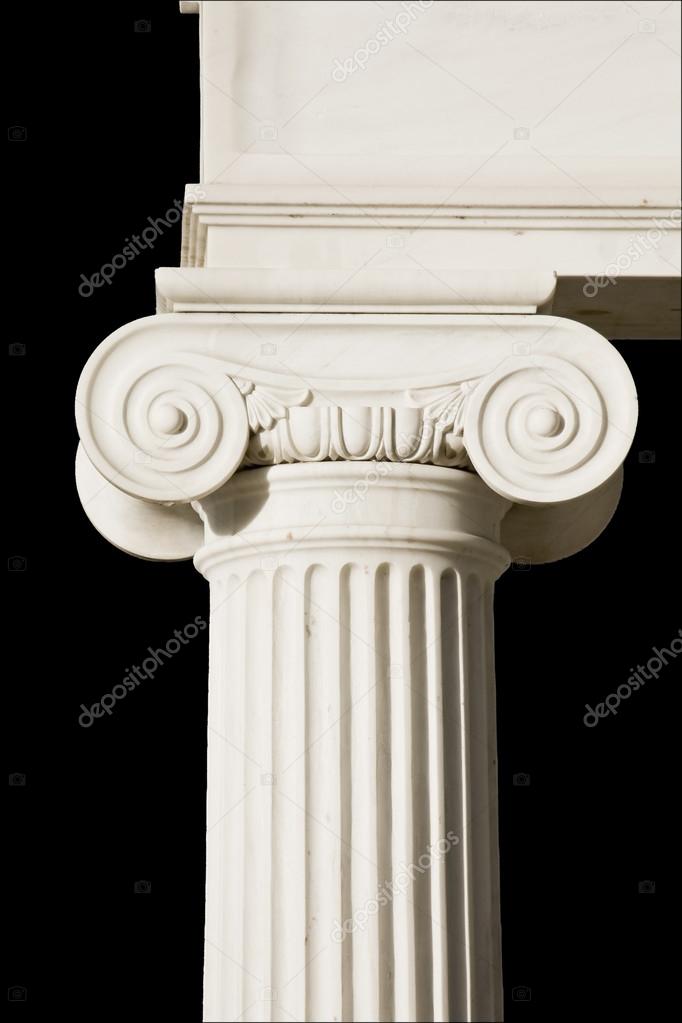 Detail of an ancient Greek pillar of ionic order