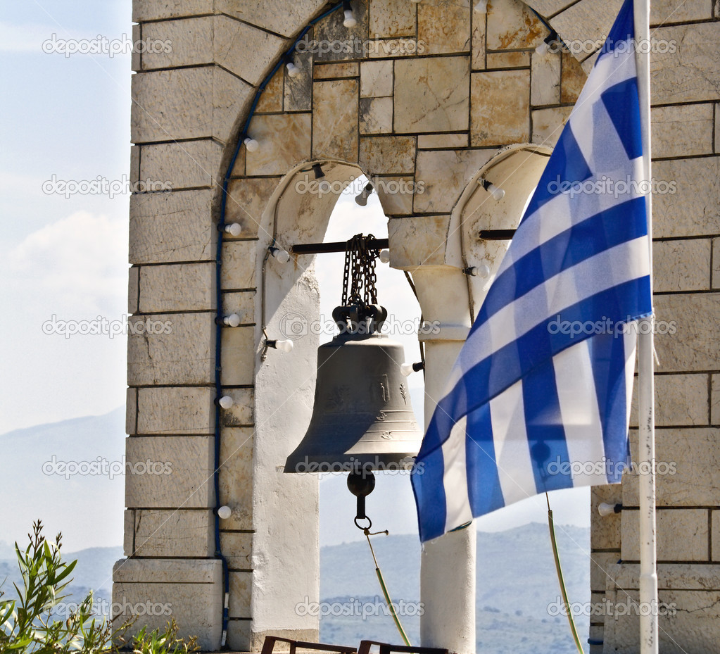 Steeple of an Orthodox church at Corfu, Greece