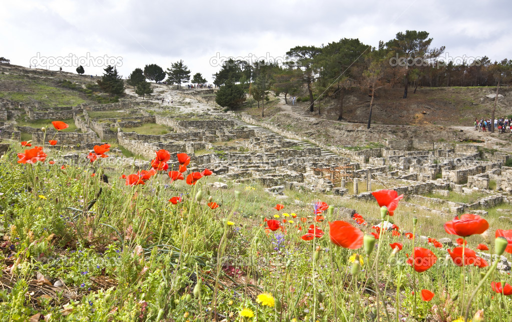 Ancient city of kamiros at Rhodes island in Greece