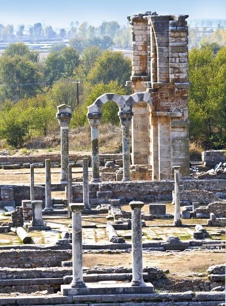 Ruiny starożytnego miasta filippous w Grecji — Zdjęcie stockowe