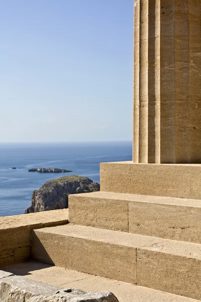 Templo de Apolo en Lindos, isla de Rodas, Grecia — Foto de Stock