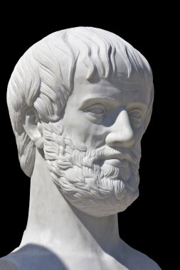 heykeli olan Yunan filozofu Aristoteles