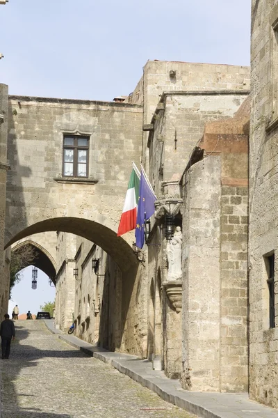 Středověké město ostrova Rhodos v Řecku — Stock fotografie