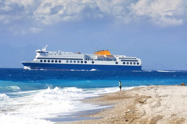 Playa en la isla de Rodas en Grecia —  Fotos de Stock
