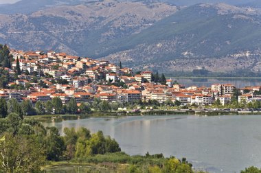 Yunanistan gölde geleneksel eski şehir Kastoria