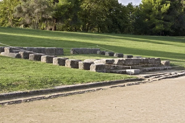 Ancient Olympia in Greece. El estadio — Foto de Stock