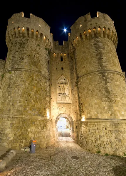 Hrad rytířů na ostrově Rhodos, Řecko — Stock fotografie