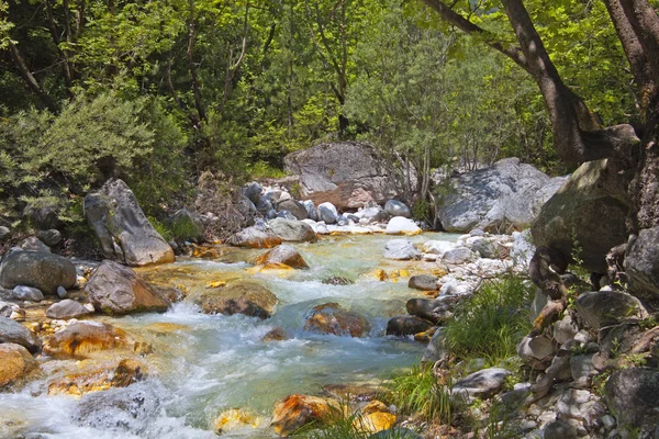 Pozar řeka v Severní Řecko aridaia města — Stock fotografie