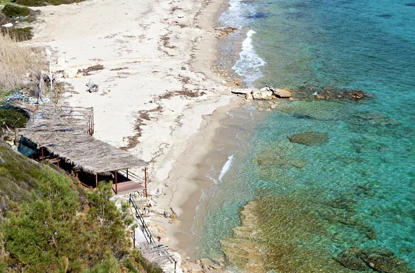 Sunny beach at Halkidiki in Greece — Stock Photo, Image