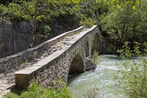 Portitsa soutěska na řece venedictos v oblasti epirus, Řecko — Stock fotografie