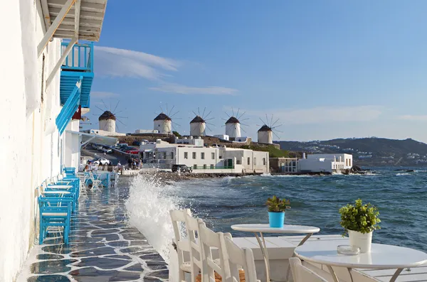 Destinazione turistica dell "isola di Mykonos in Grecia Immagine Stock