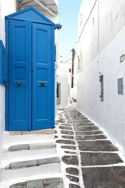 Casas tradicionais na ilha de Mykonos na Grécia — Fotografia de Stock