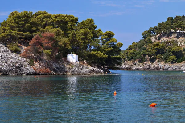 Baía de Parga e cidade na Grécia — Fotografia de Stock