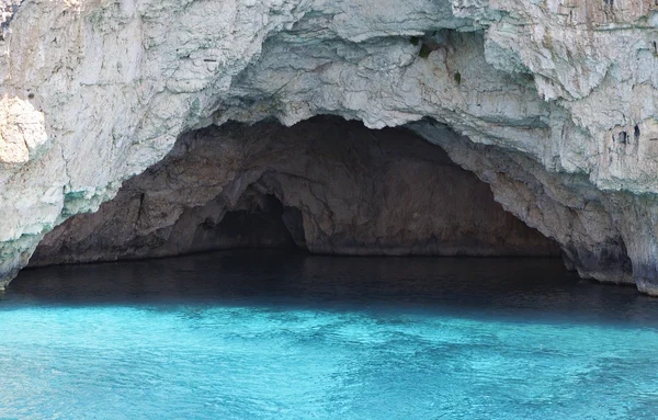 Blue caves in the Ionian sea at Greece — Stock Photo, Image