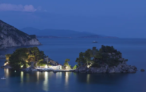 Bahía de Parga en el mar Jónico, Grecia — Foto de Stock