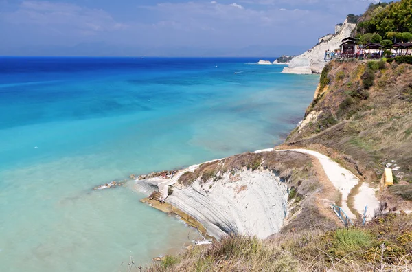 Loggas kust bij eiland corfu in Griekenland — Stockfoto