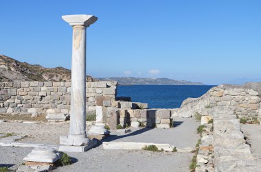 Yunanistan kos Adası'nda antik Bazilikası