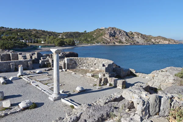 St. stefanos antik Bazilikası ve Yunanistan kos Adası'nda Sahil