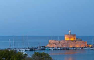 Genel görünüm ve Simgesel ortaçağ şehir ve kale, Rodos Adası Yunanistan