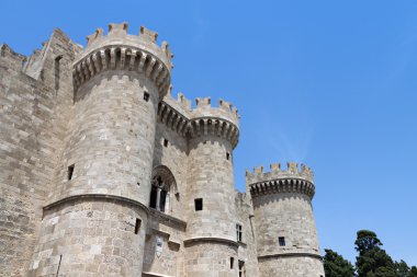 Genel görünüm ve Simgesel ortaçağ şehir ve kale, Rodos Adası Yunanistan