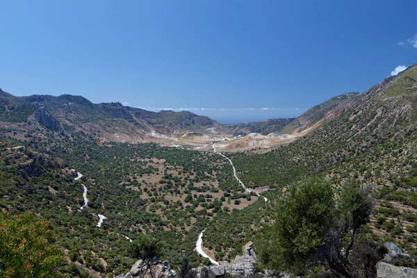 Volcán de la isla de Nyssiros en Grecia — Foto de Stock