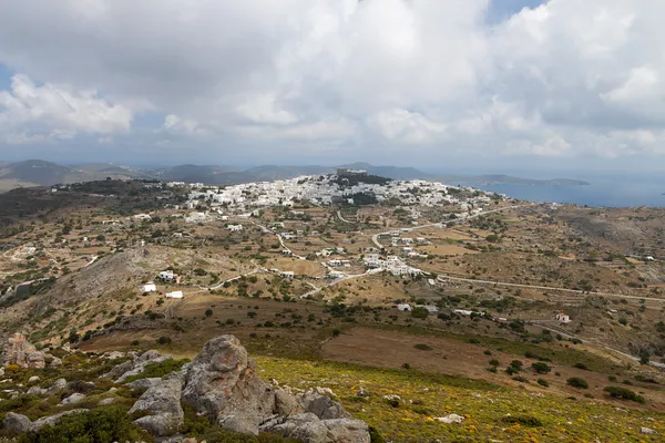 A aldeia Chora na ilha de Patmos, na Grécia — Fotografia de Stock