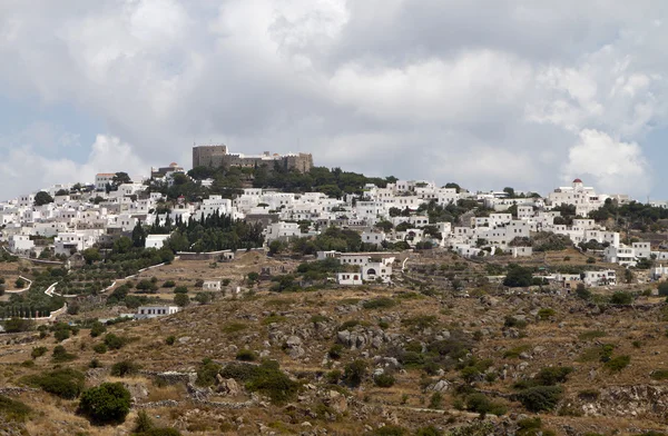 Klášter svatého Jana Evangelisty na ostrově patmos v Řecku. — Stock fotografie