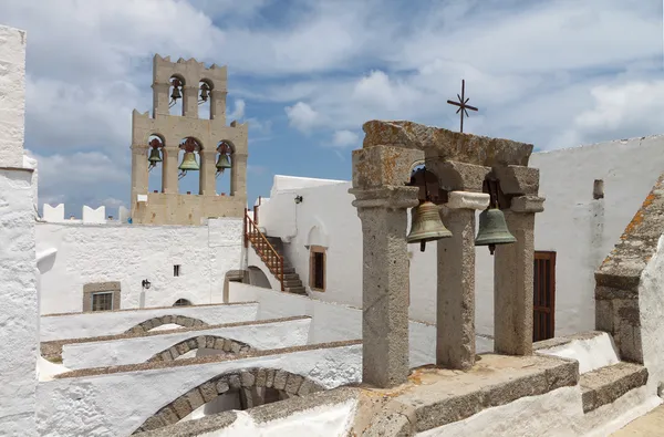 Kloster av Johannes evangelisten på patmos ö i Grekland. Stockbild