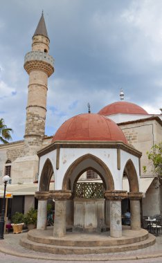 Şehir Manzaralı ve Yunanistan Kos adasından tarihi yerler