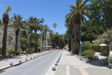 Şehir Manzaralı ve Yunanistan Kos adasından tarihi yerler
