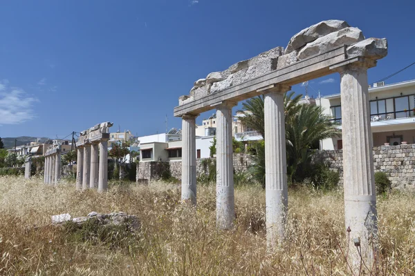 Vista della città e monumenti storici dall'isola di Kos in Grecia — Foto Stock