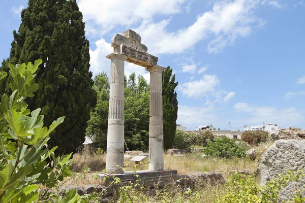 Vista della città e monumenti storici dall'isola di Kos in Grecia — Foto Stock