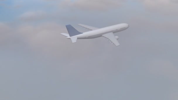 Самолет летит сквозь облака — стоковое видео