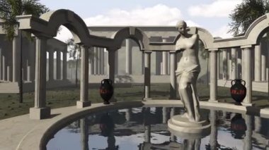 Milo Venüs ile antik Yunan tapınağı