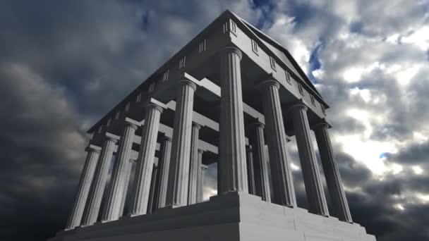 Animation of an ancient greek temple — Stok video