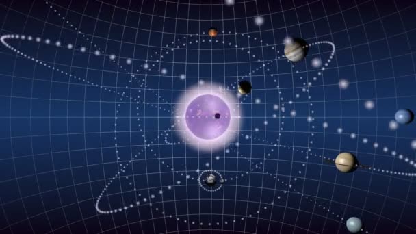 Los planetas en el sistema solar — Vídeo de stock