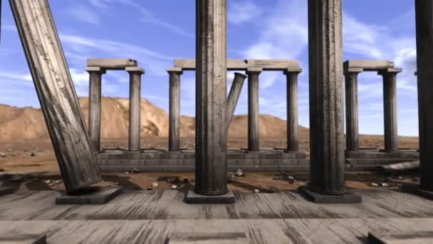 Abandoned Greek pillars — Stock Video