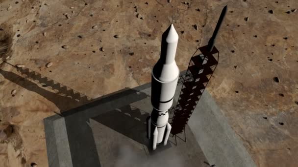 Animation of rocket launch wide shot — Stock Video