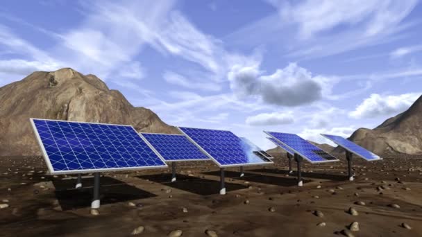 太阳能电池板的动画 — 图库视频影像