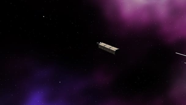 货物和太空飞船的未来派动画 — 图库视频影像