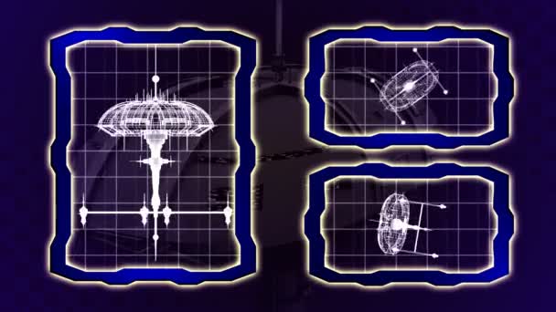 Plano de uma nave espacial animada sem emenda loop — Vídeo de Stock