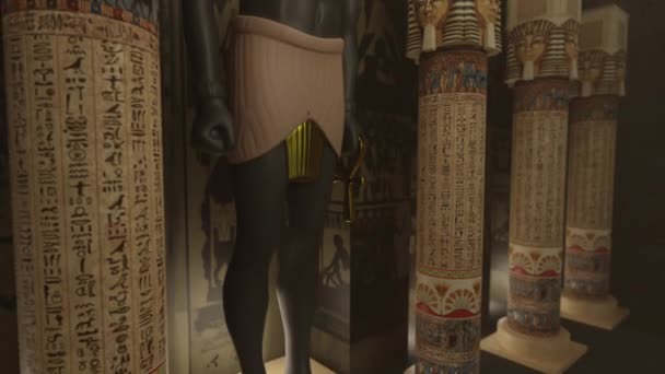 Animatie Van Het Beeld Van Horus Het Oude Egypte — Stockvideo