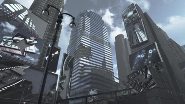 Animation Bâtiment Apocalyptique Sur Times Square New York — Video