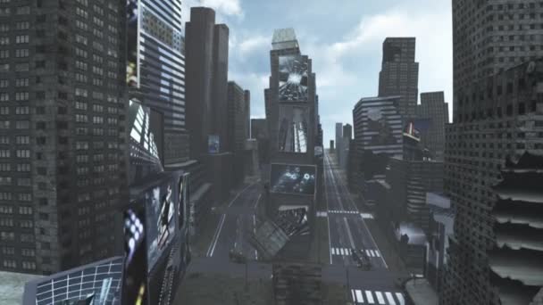 Animáció Egy Apokaliptikus Város Times Square New York — Stock videók