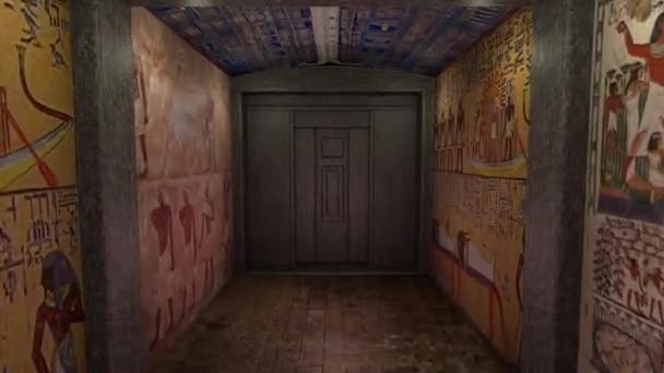 Animation Ενός Αρχαίου Αιγυπτιακού Διαδρόμου Συμπεριλαμβανομένων Άλφα Ματ — Αρχείο Βίντεο
